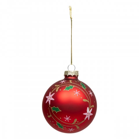 BOULE DE NOEL VERRE 80MM COURONNE HOUX