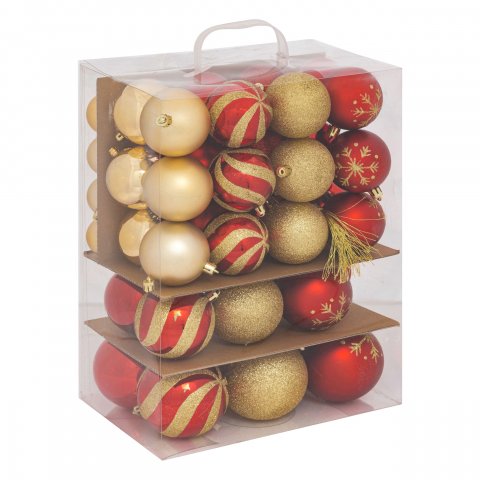 BOULE DE NOEL KIT 60 PCS DECO RENA RG/OR