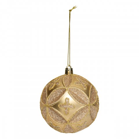 BOULE DE NOEL PLAST OR RELIEF PAILL 8MM