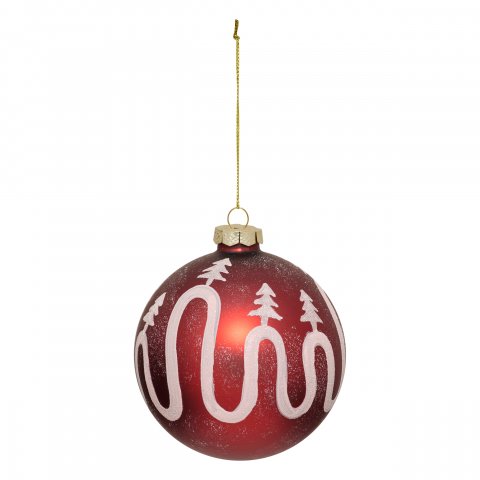 BOULE DE NOEL VERRE 100MM VAGUE RGE BLC