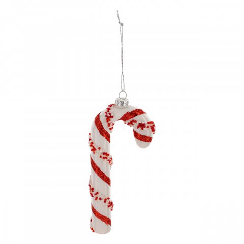 SUJET DE NOEL VERRE SUCRE ORGE BL 15CM